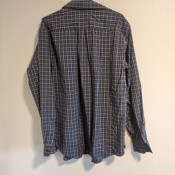 Gold Label Roundtree & Yorke Men's LT Blue Plaid Non-Iron Button-Down Shirt - Picture 6 of 6
